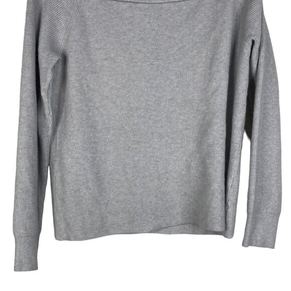 NEW Leith Ribbed Soft Off the Shoulder Gray Sweater - Picture 3 of 4